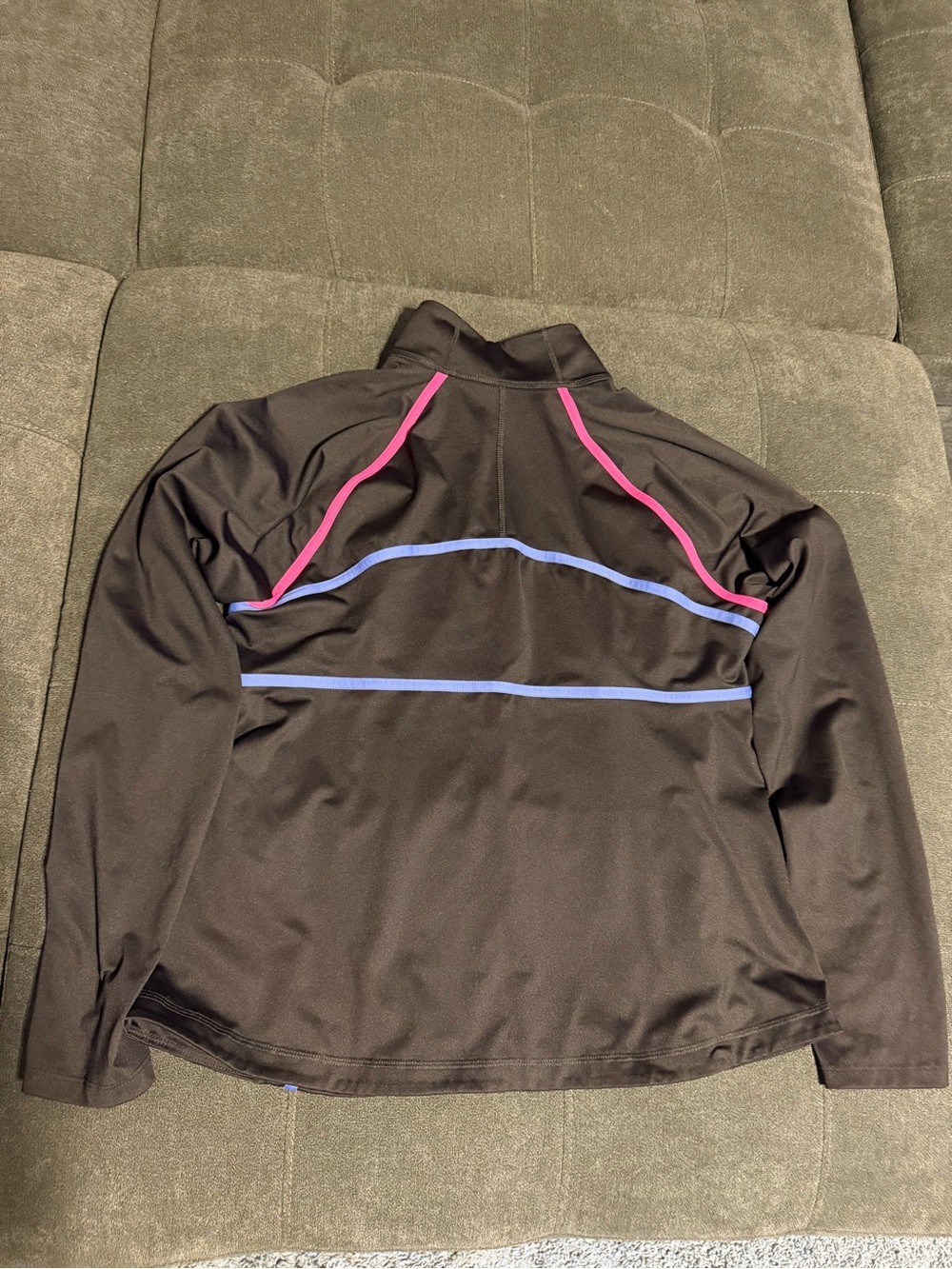 FILA Women’s Black Zip-Up Workout Jacket with Pink, Green & Blue Neon Piping - Picture 6 of 12